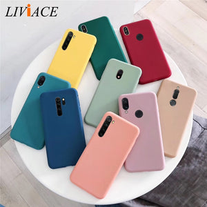 solid color soft silicone tpu case on for xiaomi redmi note 8 7 6 5 pro 8a 7a 8Tmatte back cover xiomi redmi note8 note 8pro