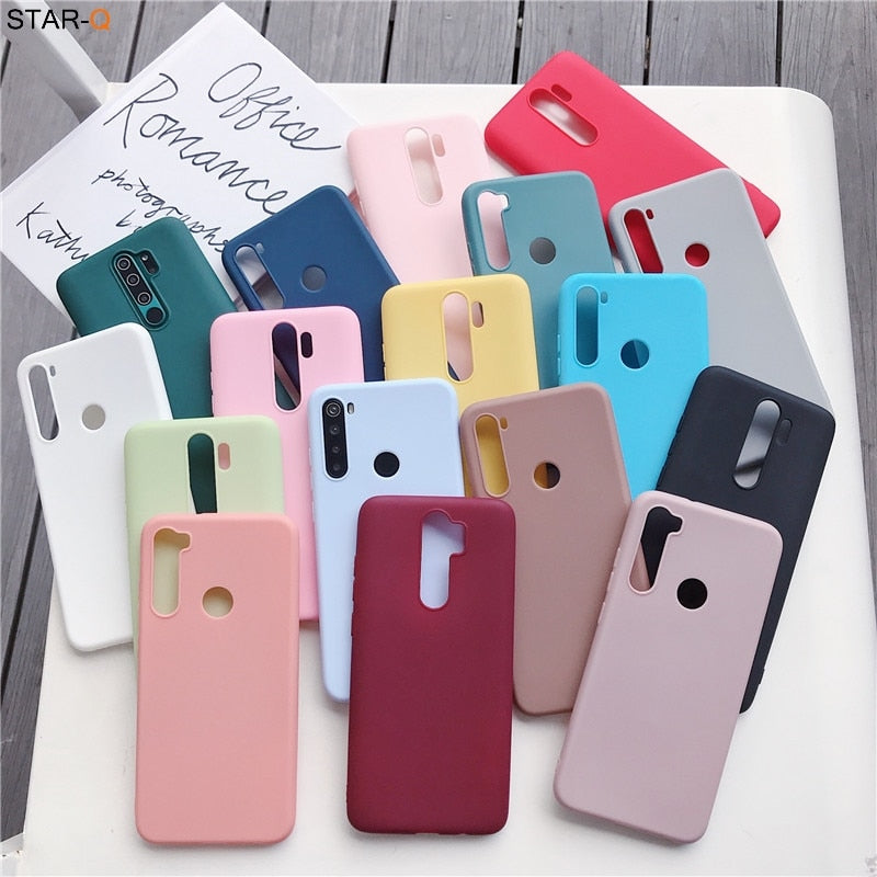 17 candy colors silicone case for xiaomi redmi note 8 pro 8t 7 7a 8a k20 k30 5 6 pro 8 t xiomi matte soft tpu back cover fundas