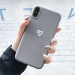 Gray Matte Love Heart Silicone Case For Xiaomi Redmi 4A 5 Plus 6A 7A 8A S2 Y2 K20 Note 4X 5A 5 6 7 8 Pro 8T Soft TPU Back Cover