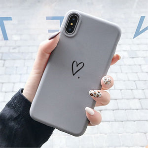 Gray Matte Love Heart Silicone Case For Xiaomi Redmi 4A 5 Plus 6A 7A 8A S2 Y2 K20 Note 4X 5A 5 6 7 8 Pro 8T Soft TPU Back Cover