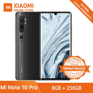 Global Version Xiaomi Mi Note 10 Pro 8GB 256GB 108MP Penta Camera Smartphone Snapdragon 730G Octa Core 5260mAh 6.47" Cell Phone