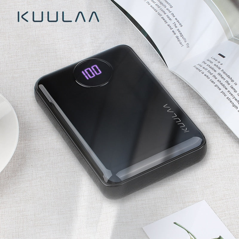 KUULAA Power Bank 10000mAh Portable Fast Charging PowerBank 10000 Dual USB Mini External Battery Charger For Xiaomi Mi PoverBank