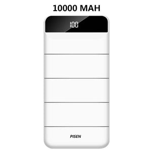 PISEN Power Bank 10000mAh LED Portable Charging PowerBank 20000mah portable Fast charger USB PoverBank for iPhone Xiaomi