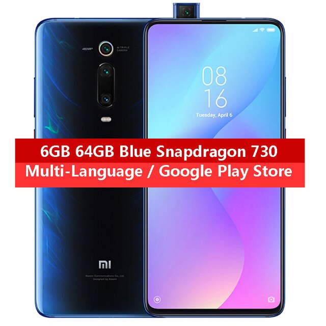 Original Xiaomi Mi 9T 6GB 64GB Mobile Phone Snapdragon 730 AI 48MP AI Rear Camera 4000mAh 6.39" AMOLED Display Global Version CE