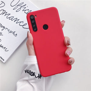 solid color soft silicone tpu case on for xiaomi redmi note 8 7 6 5 pro 8a 7a 8Tmatte back cover xiomi redmi note8 note 8pro