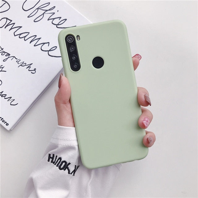 solid color soft silicone tpu case on for xiaomi redmi note 8 7 6 5 pro 8a 7a 8Tmatte back cover xiomi redmi note8 note 8pro