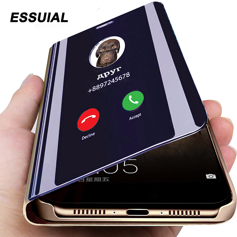 Smart Mirror Flip Case For Xiaomi Redmi Note 8 7 K30 K20 5 6 Pro 8T 4X 5 Plus 8A 7A Mi Note 10 9 SE 9T Pro A3 A1 A2 5X 6X Cover