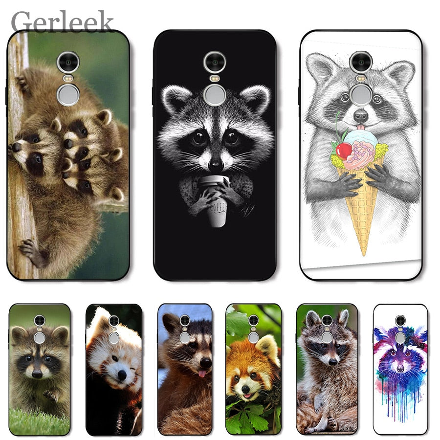 Mobile Phone Case Raccoon Unique Design For Xiaomi Redmi Note 4 4A 4X 5 5A 6 7 GO S2 6A Pro Plus Prime Cover