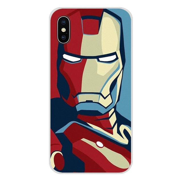 For Xiaomi Mi4 Mi5 Mi5S Mi6 Mi A1 A2 5X 6X 8 9 Lite SE Pro Mi Max Mix 2 3 2S Tony Stark Marvel Iron Man Mobile Phone Shell Cover